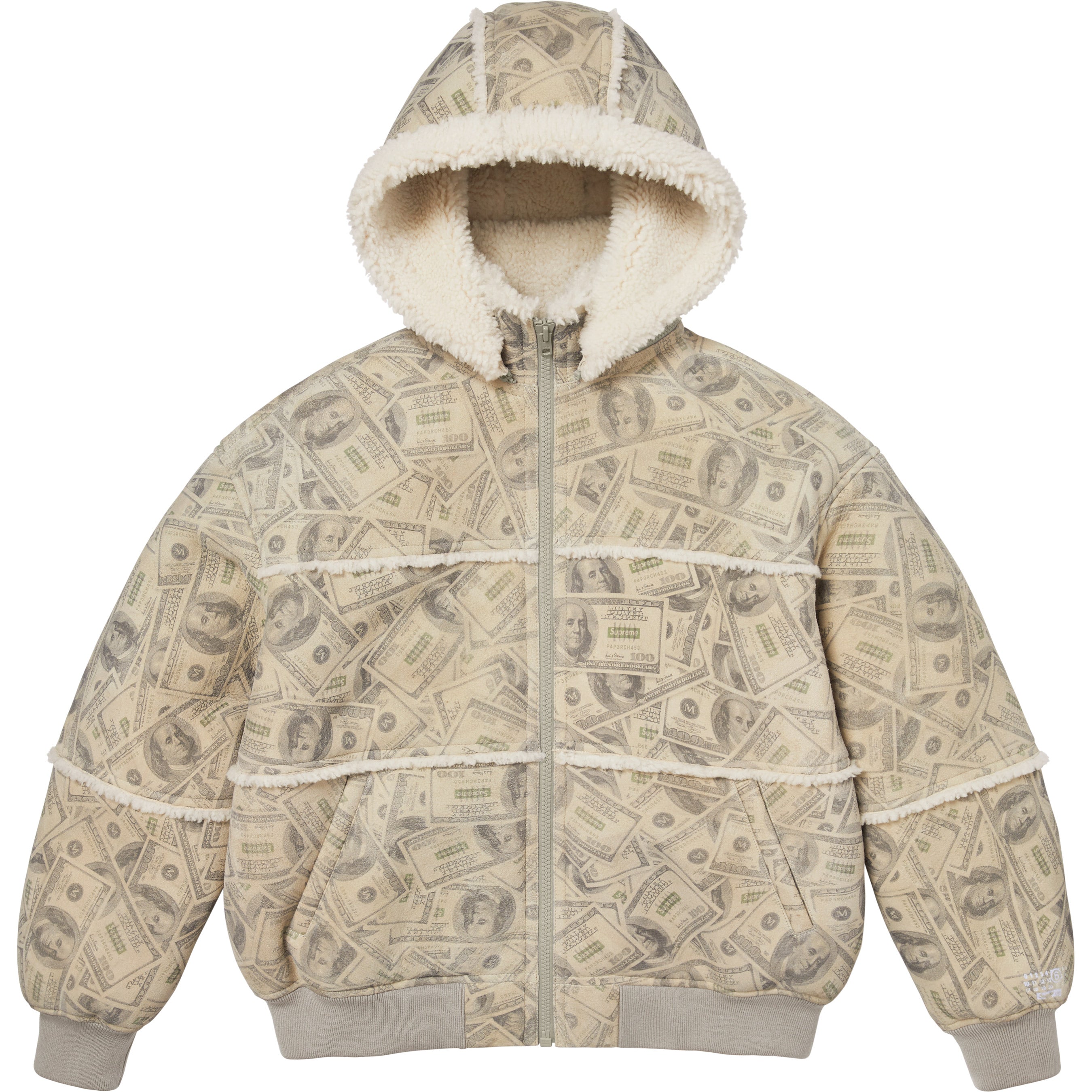 Supreme®/MM6 Maison Margiela Hooded Shearling Bomber Jacket view 3